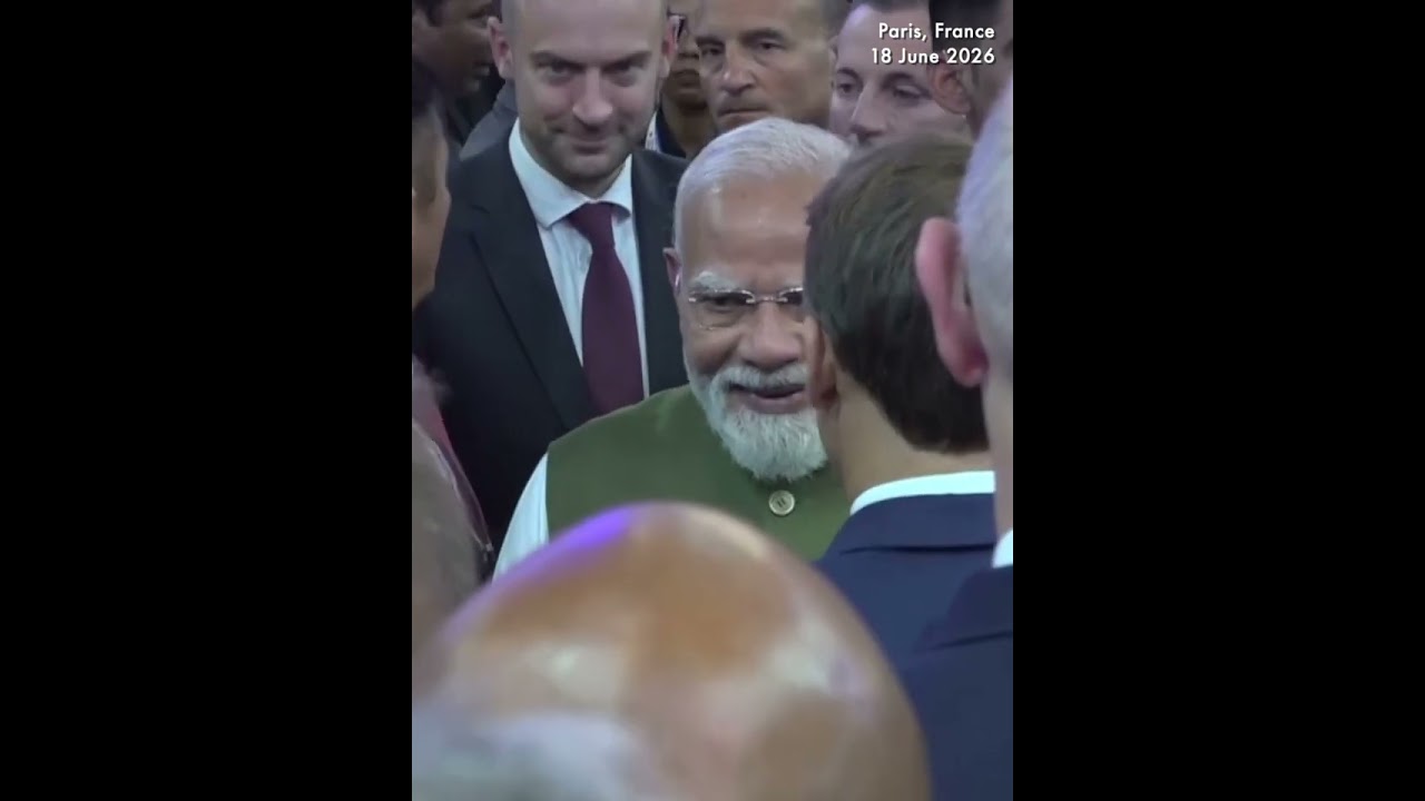 Macron and Modi head on walkabout through VivaTech conference in Paris