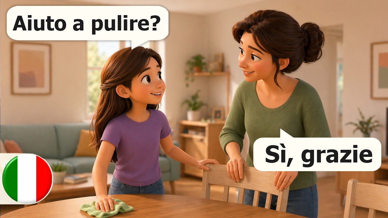 12 Simple Italian Conversations for Beginners | My Family (A1-A2 level)