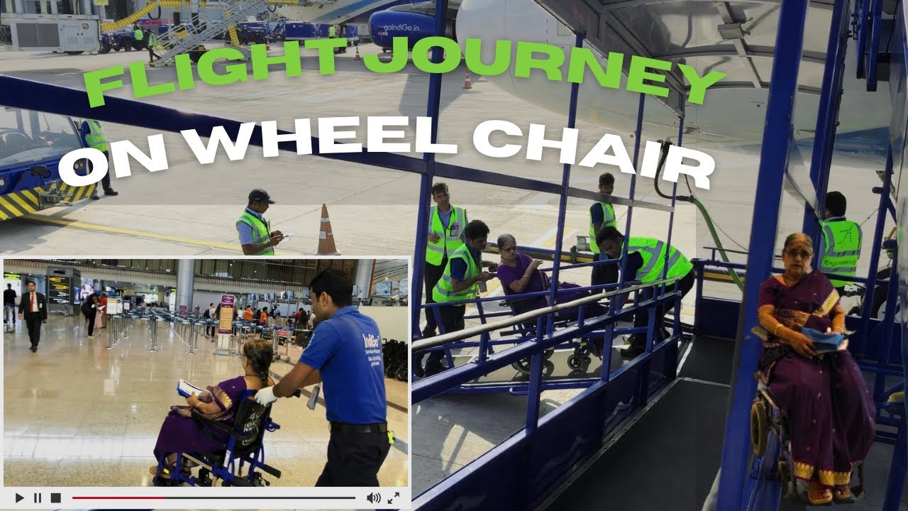 Senior Citizen Flight Journey on Wheelchair | Wheelchair flight travel
