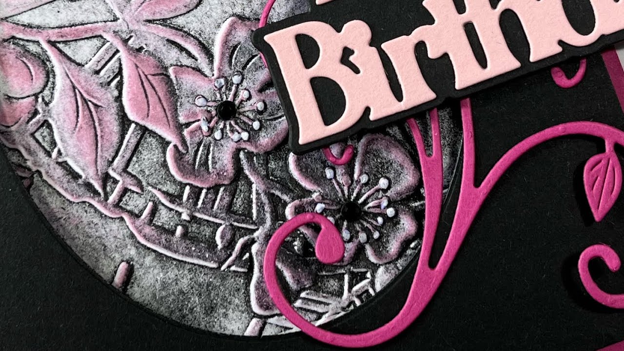 Cool new embossing folder technique, no black ink or paint involved!