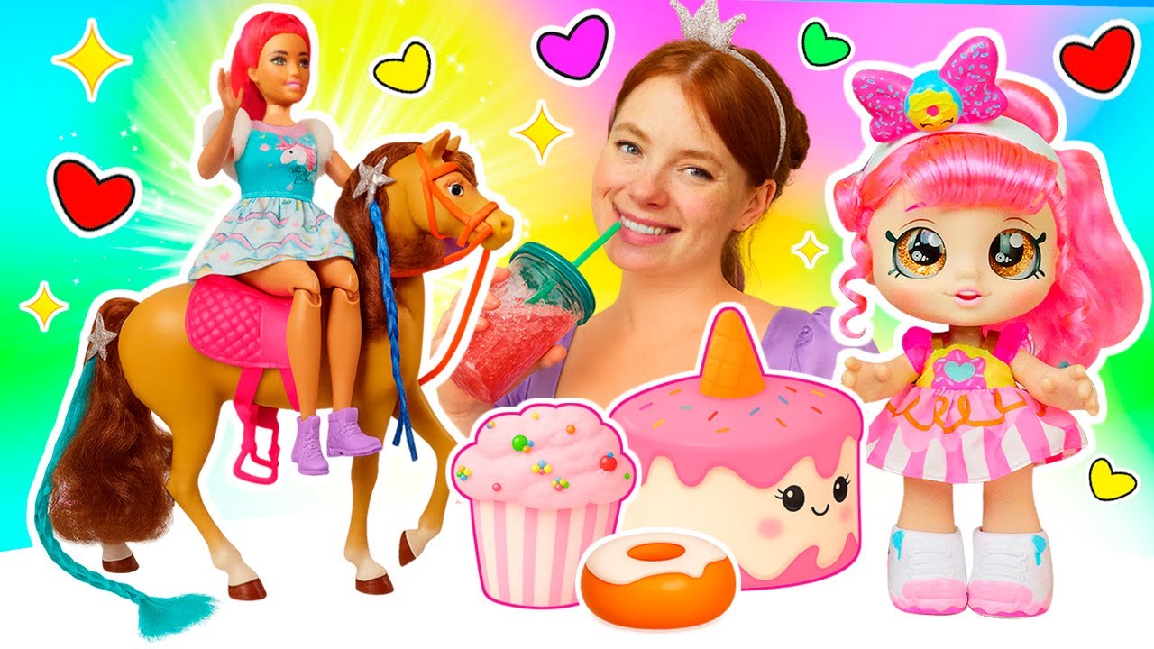 Willkommen im Süßigkeitenland 🍭 Barbie und Irene kneten bunte Lollis aus Play Doh! 🍬✨