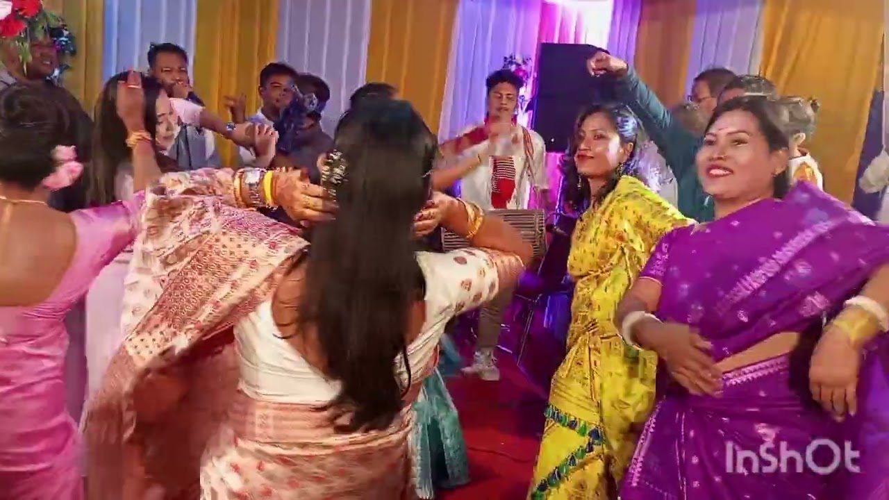 Assamese wedding reception party in satgaon dalbari / biya r ghrt dance /part-1/ Date 22/11/2023