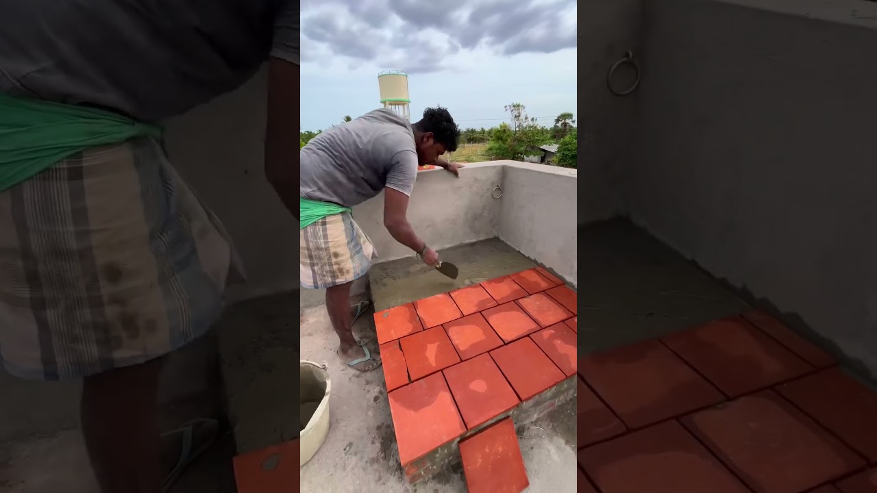 Terracotta! Tile Installation Technique#shorts#construction #roof