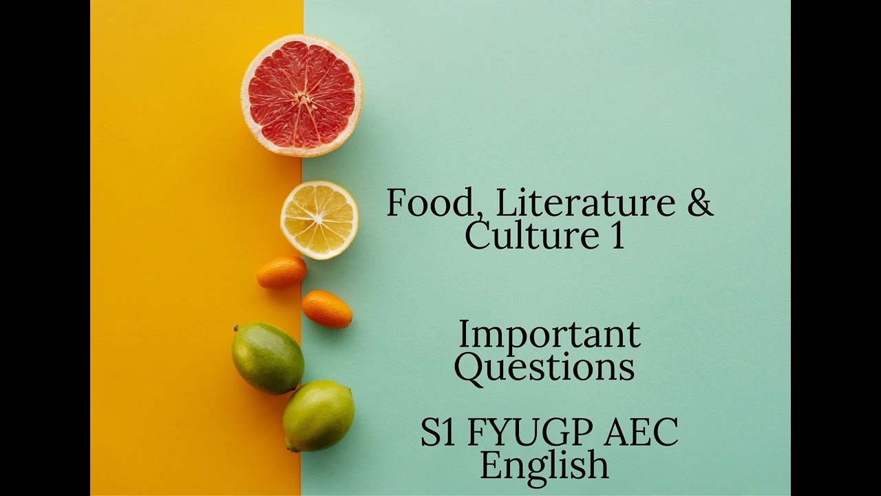Food literature and culture 1#1semester#foodliterature#keralauniversity 