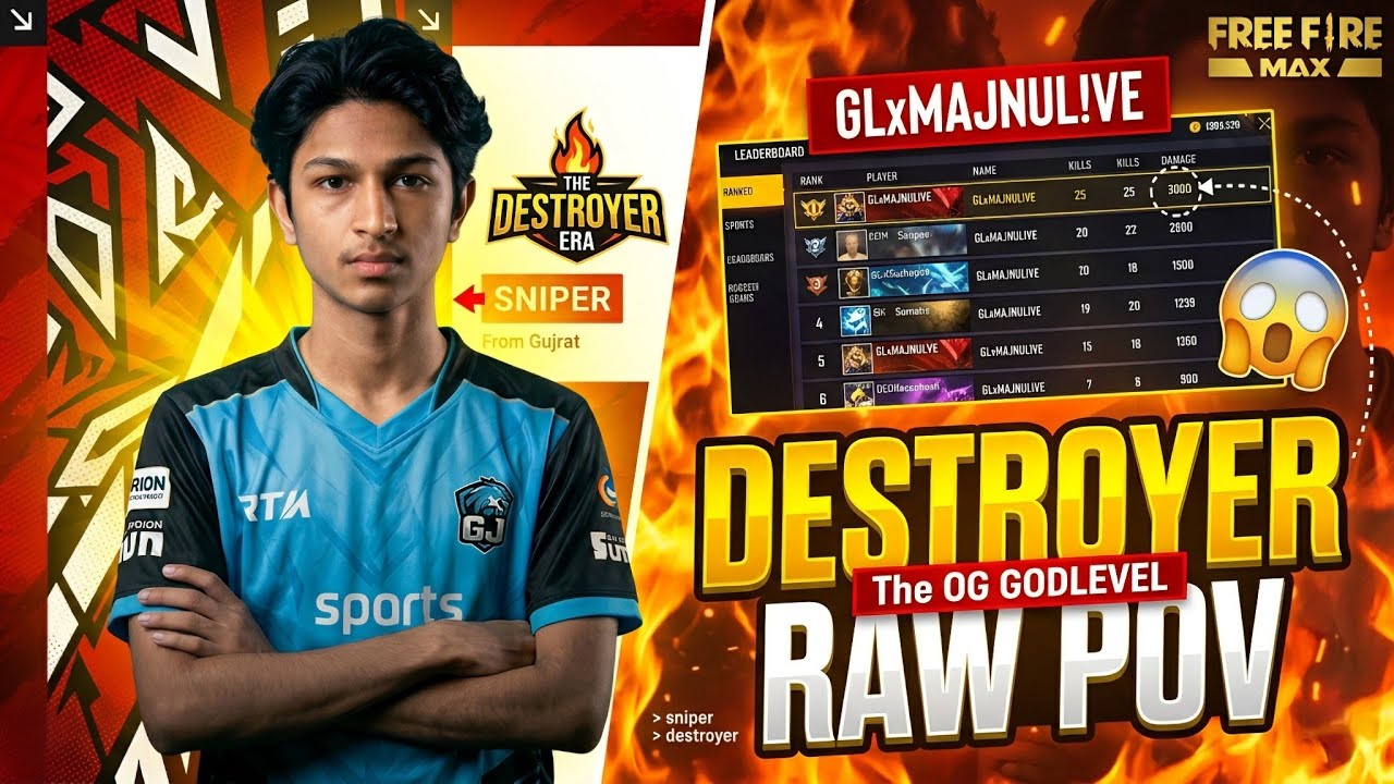 Raw PoV video BY MAJNU [  DAY - 12 ]  || free fire esport || New sniper legend 📈  || 