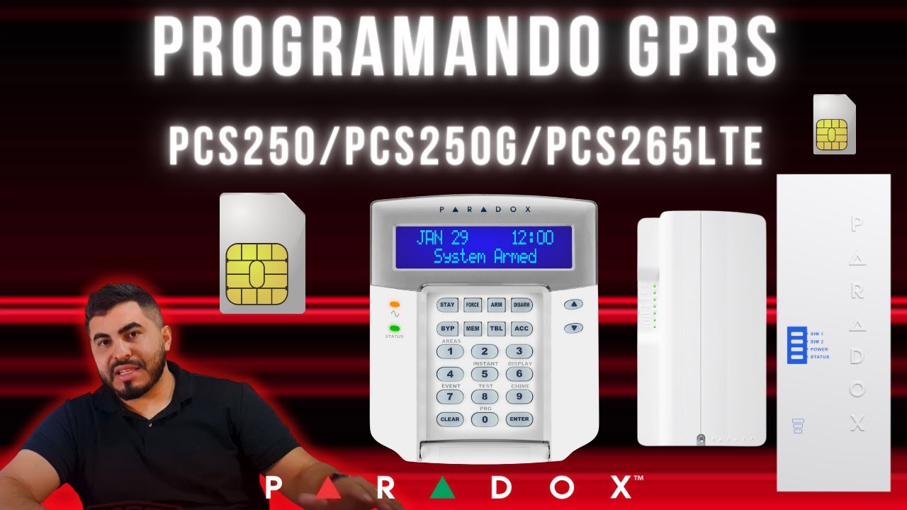 Programando GPRS da Paradox por teclado PCS250/PCS250G/PCS265LTE