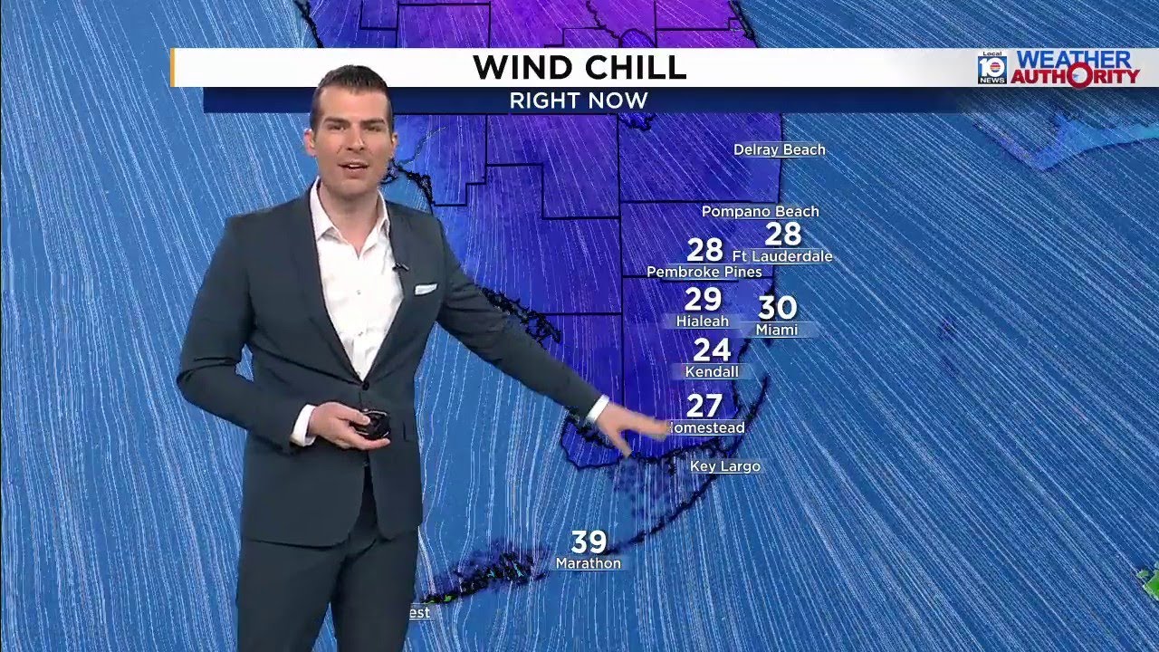 Some parts of South Florida see low 30s during cold snap, mid-20s wind chills