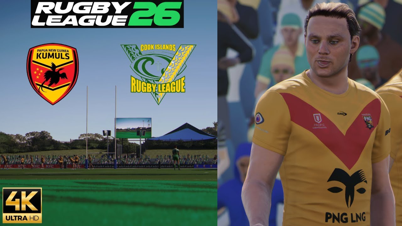 Чемпионат Тихого океана PNG Кумулс против Кука Острова Аиту ПК 4K Геймплей Регби Лига 26