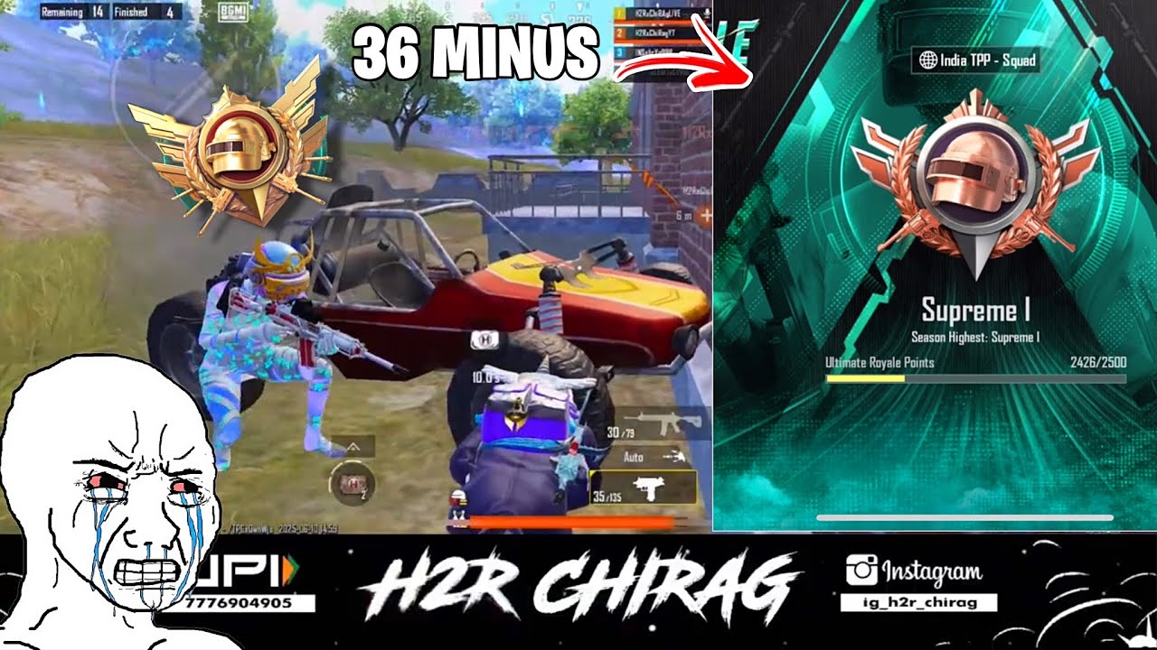 Supreme 1 ✅ 36 minus😰Ultimate Royale Legend Rank push Tips and tricks 🔥