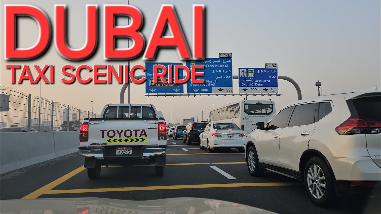 6:30pm Dubai UAE Taxi Ride 