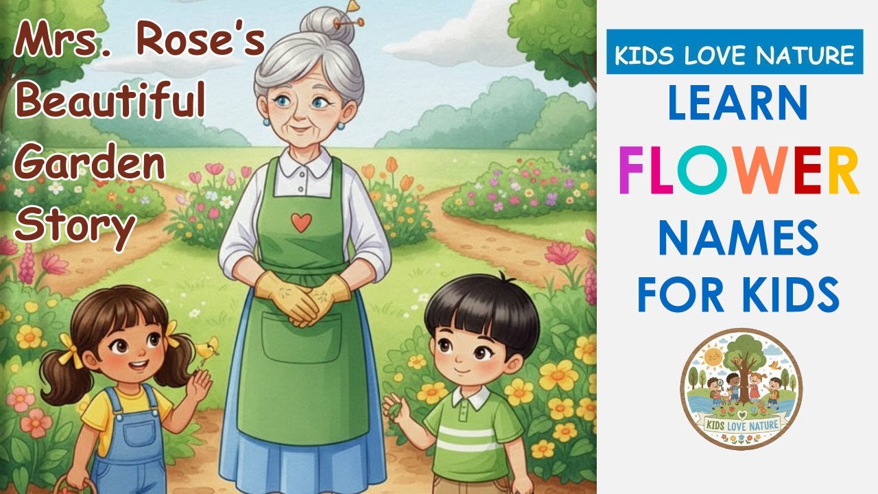 🌸 Learn Flower Names for Kids! | Mrs. Rose’s Beautiful Garden Story 🐝