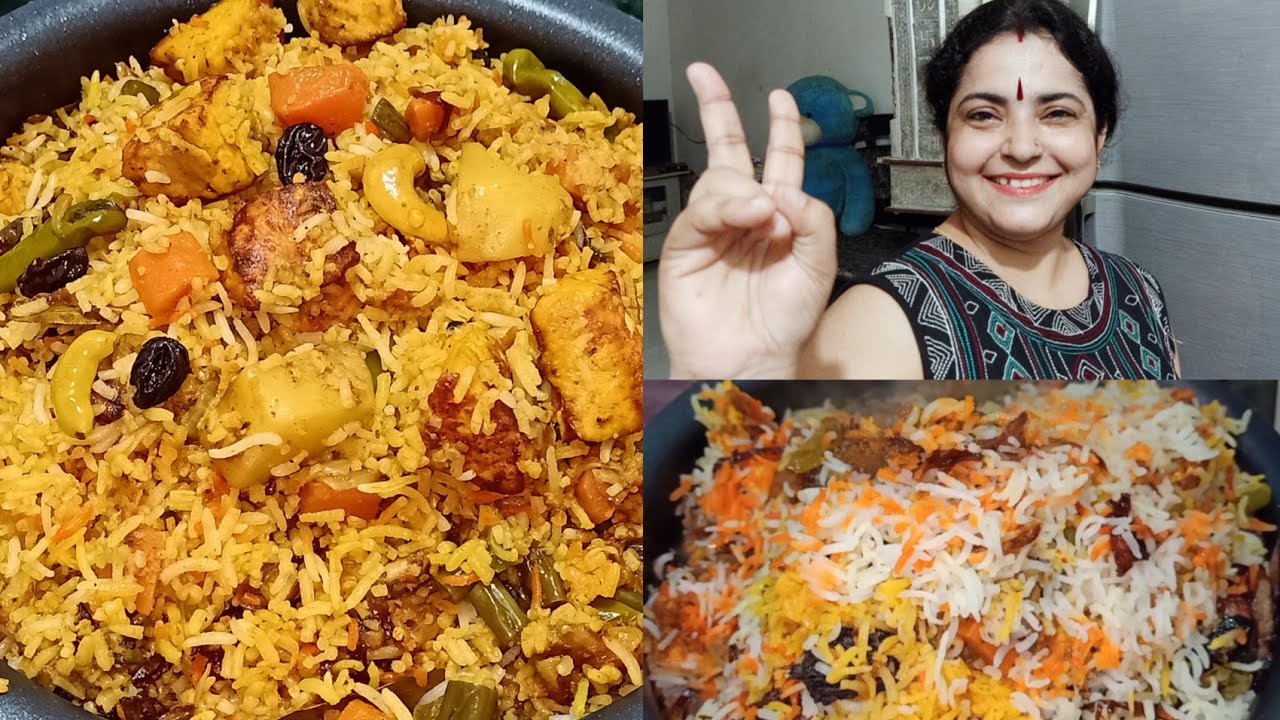 Veg Biriyani Recipe | Mushroom And Paneer Biriyani | Easy Veg Biriyani | Paneer Biriyani