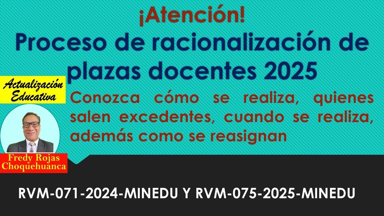 Racionalización de plazas docentes 2025