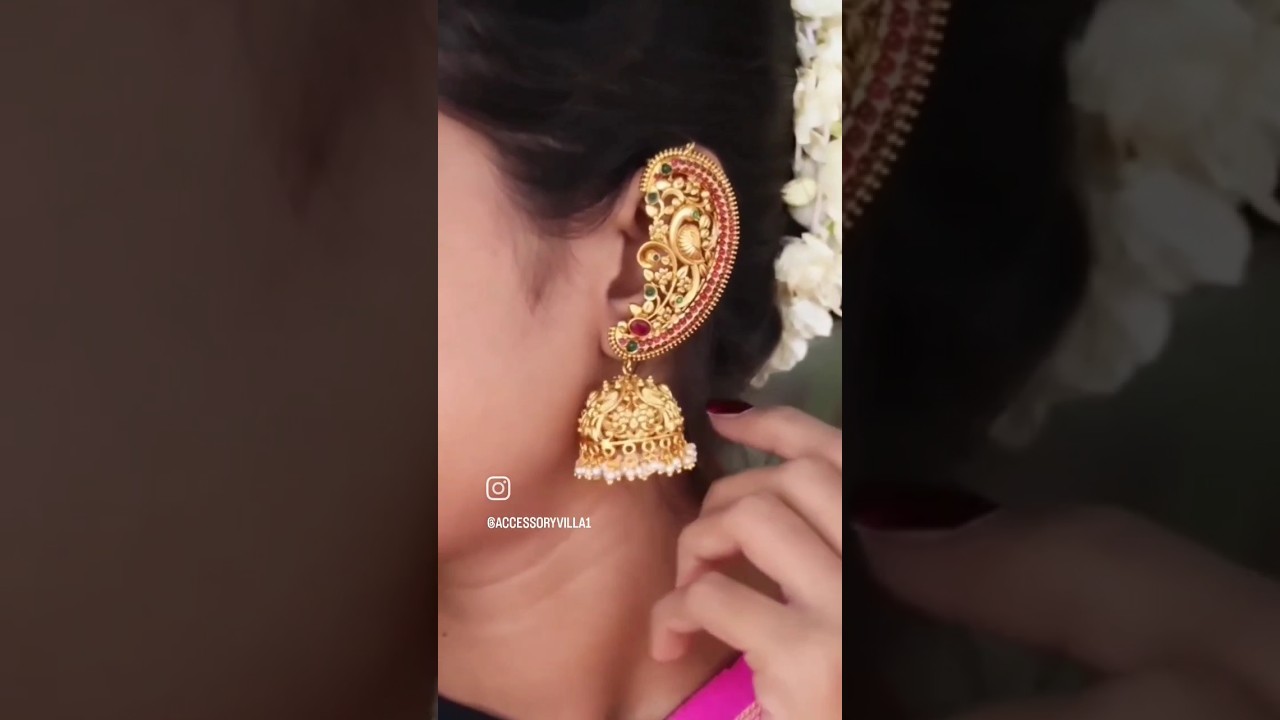 Perfect Style Statement Ear cuff Jhumkas 😍#earrings #earcuff #jhumkas #bridal #wedding #jewellery
