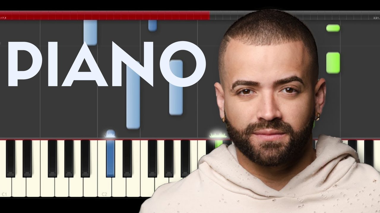 Nacho Bailame Piano midi tutorial sheet partitura cover app karaoke  Bunny