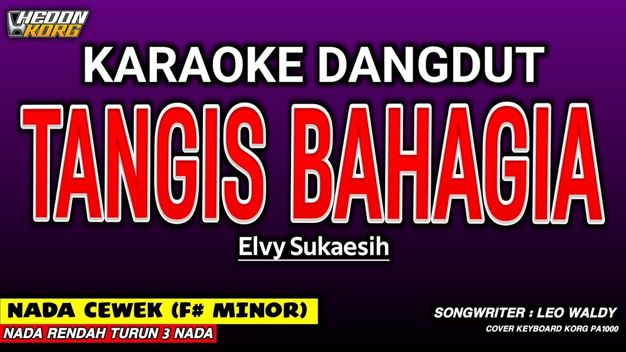 TANGIS BAHAGIA KARAOKE DANGDUT - NADA WANITA ( ELVY SUKAESIH )