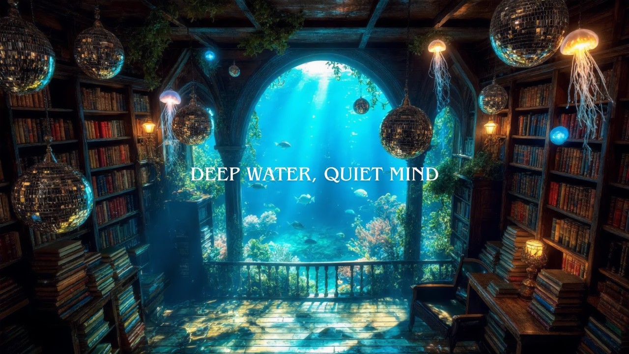 Underwater Library | Relaxing Jazz & Deep Ocean Sounds for Sleep, Study & Stress Relief | 10 Hours