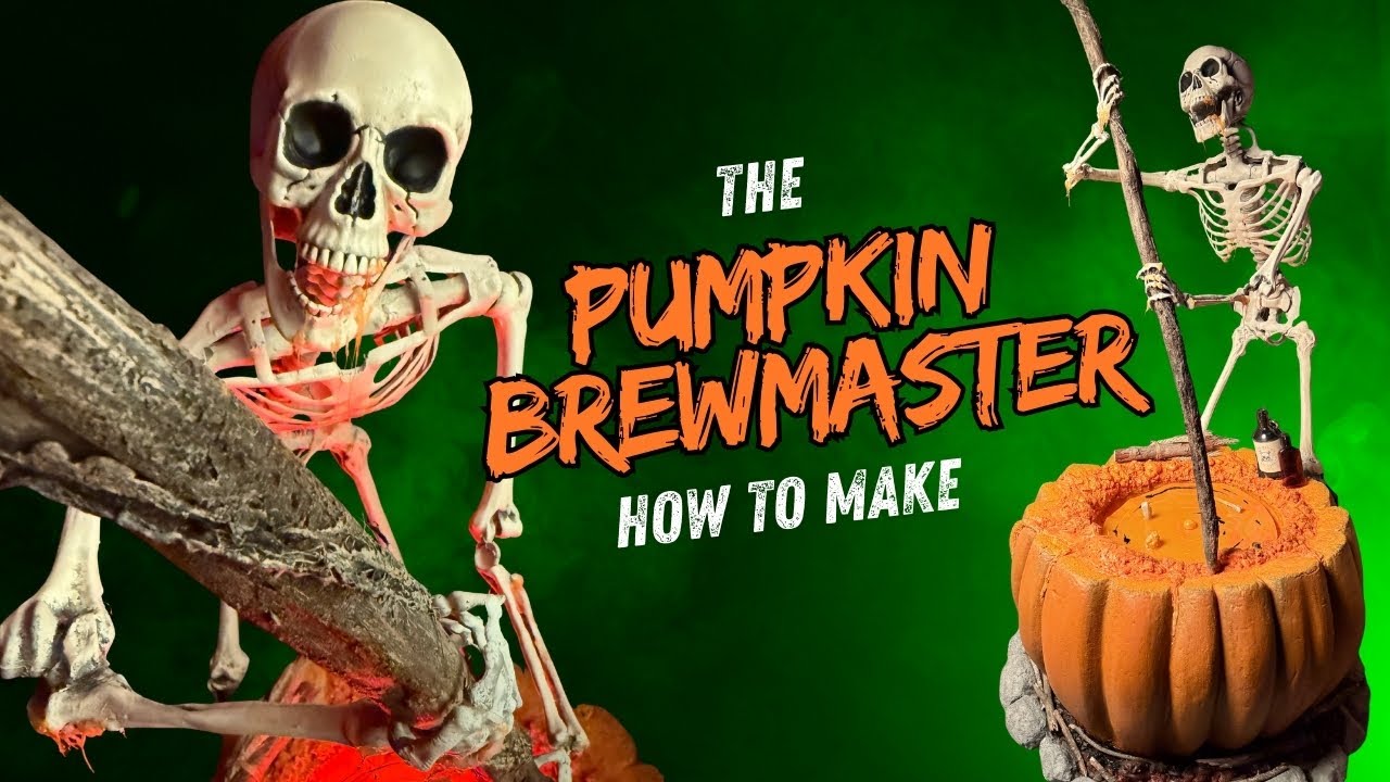 PUMPKIN BREWMASTER | Step-by-Step Tutorial | Animatronic Skeleton - Stirs Pumpkin + Moves Head/Jaw!