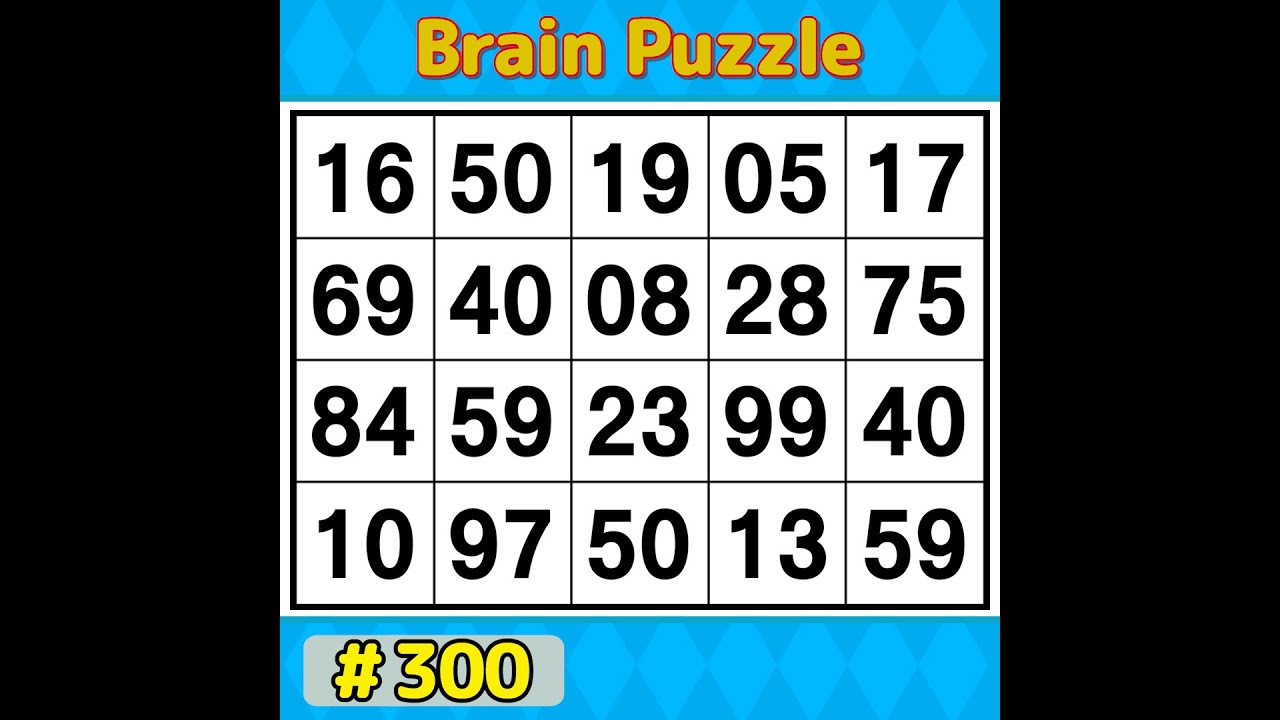 【Number Search】 Boost your concentration. 《Brain training》 #300