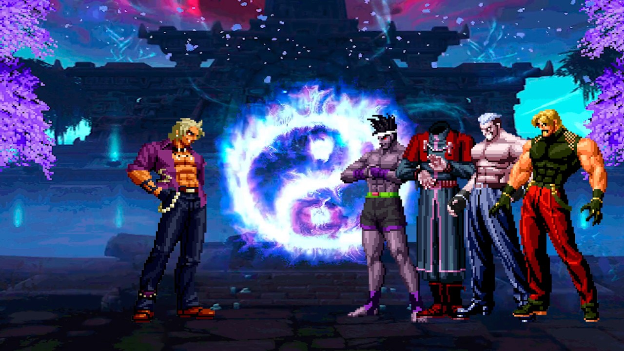 [KOF Mugen] Shen Woo vs KOF Bosses Team