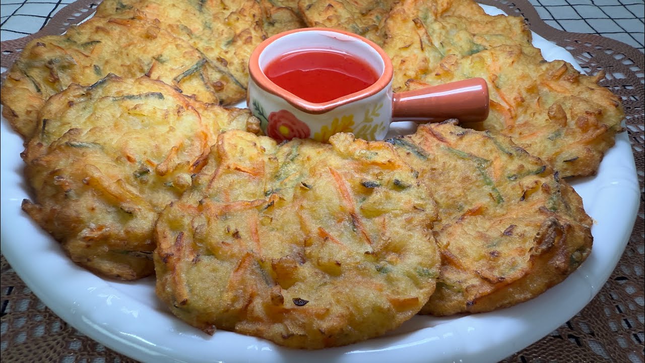 炸菜饼食谱 | 外脆里嫩 简单又美味的小吃 | Crispy Fried Vegetable Fritters Recipe