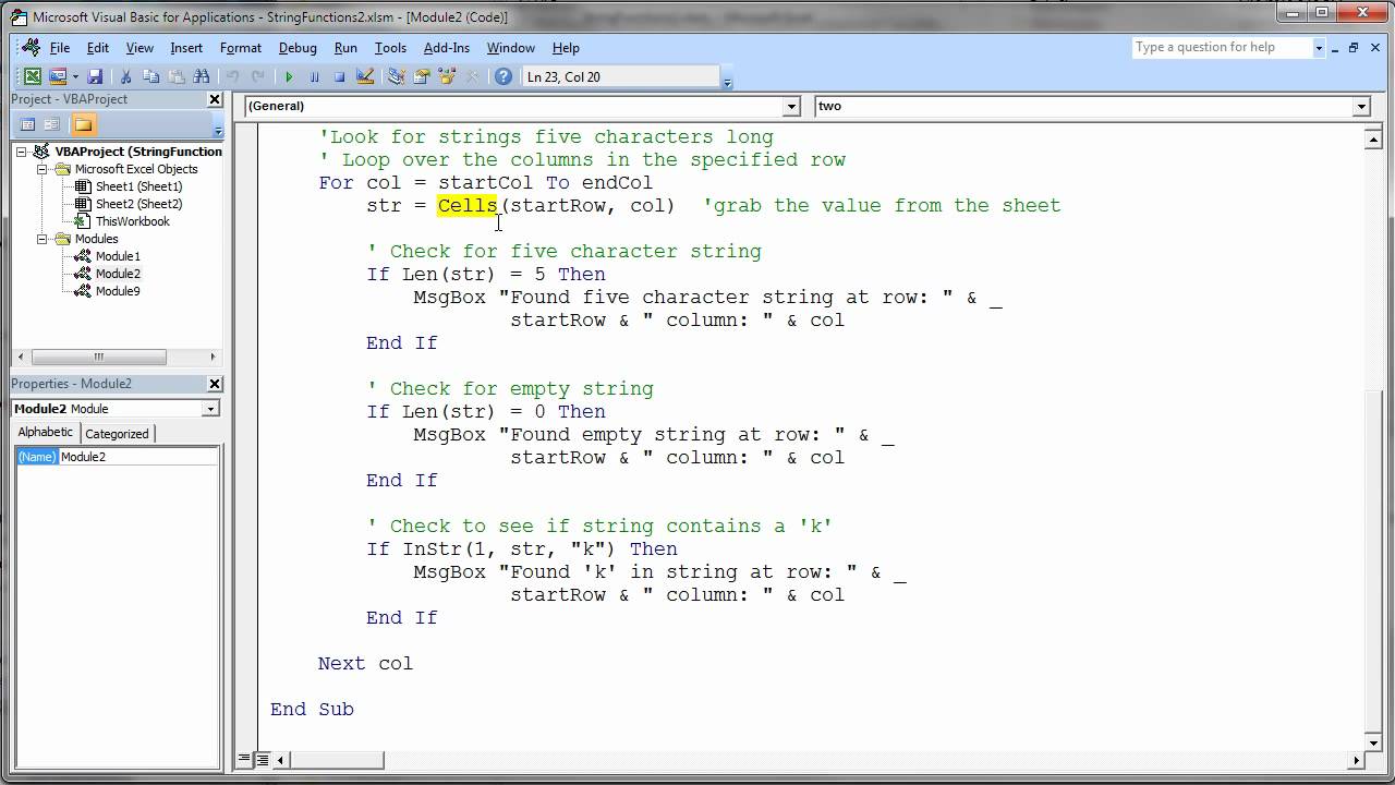 More VBA String Code with FOR and IF