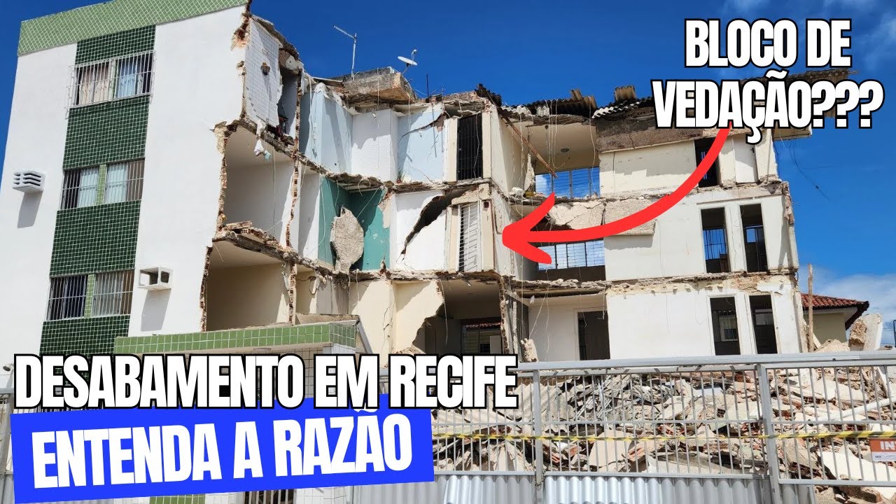 Desabamento em RECIFE do edifício de ALVENARIA CAIXÃO RESISTENTE