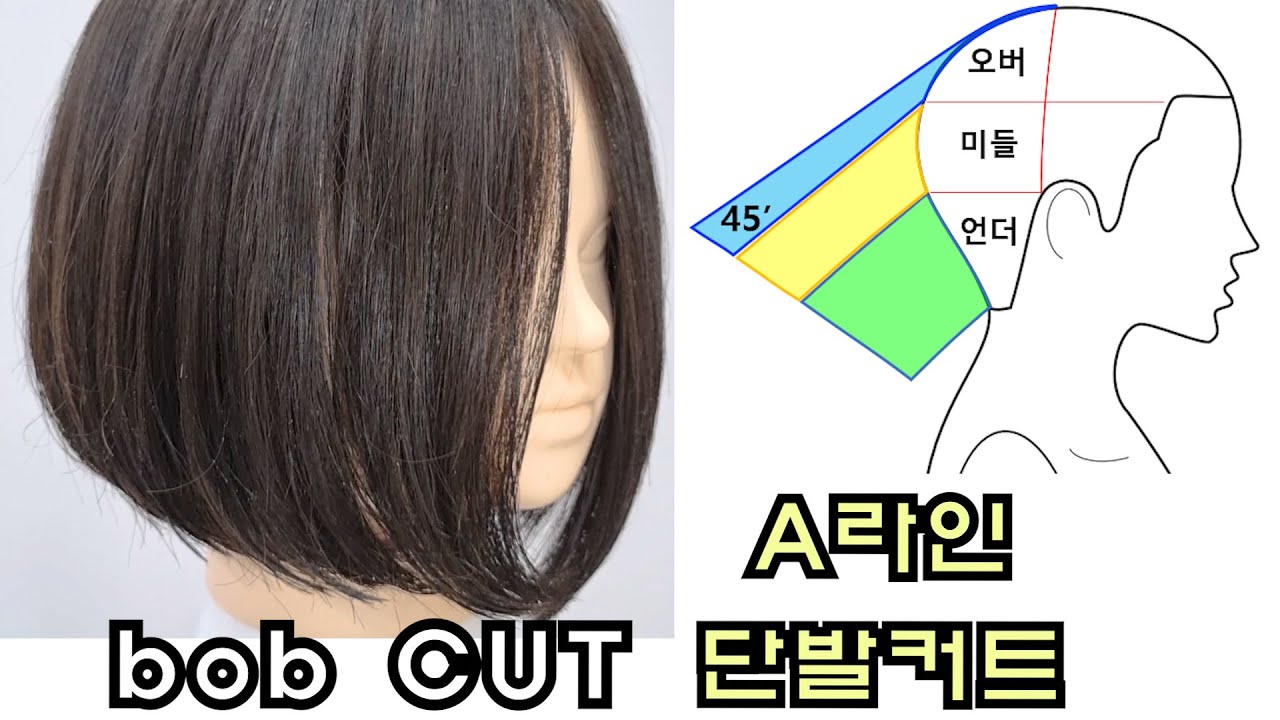 단발머리 심플하고 쉬운커트 방법 // 베이직 단발커트 // A라인 보브단발 커트