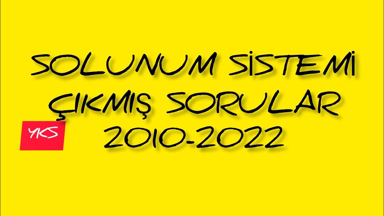 12. SOLUNUM SİSTEMİ ÇIKMIŞ SORULAR / 2010-2022