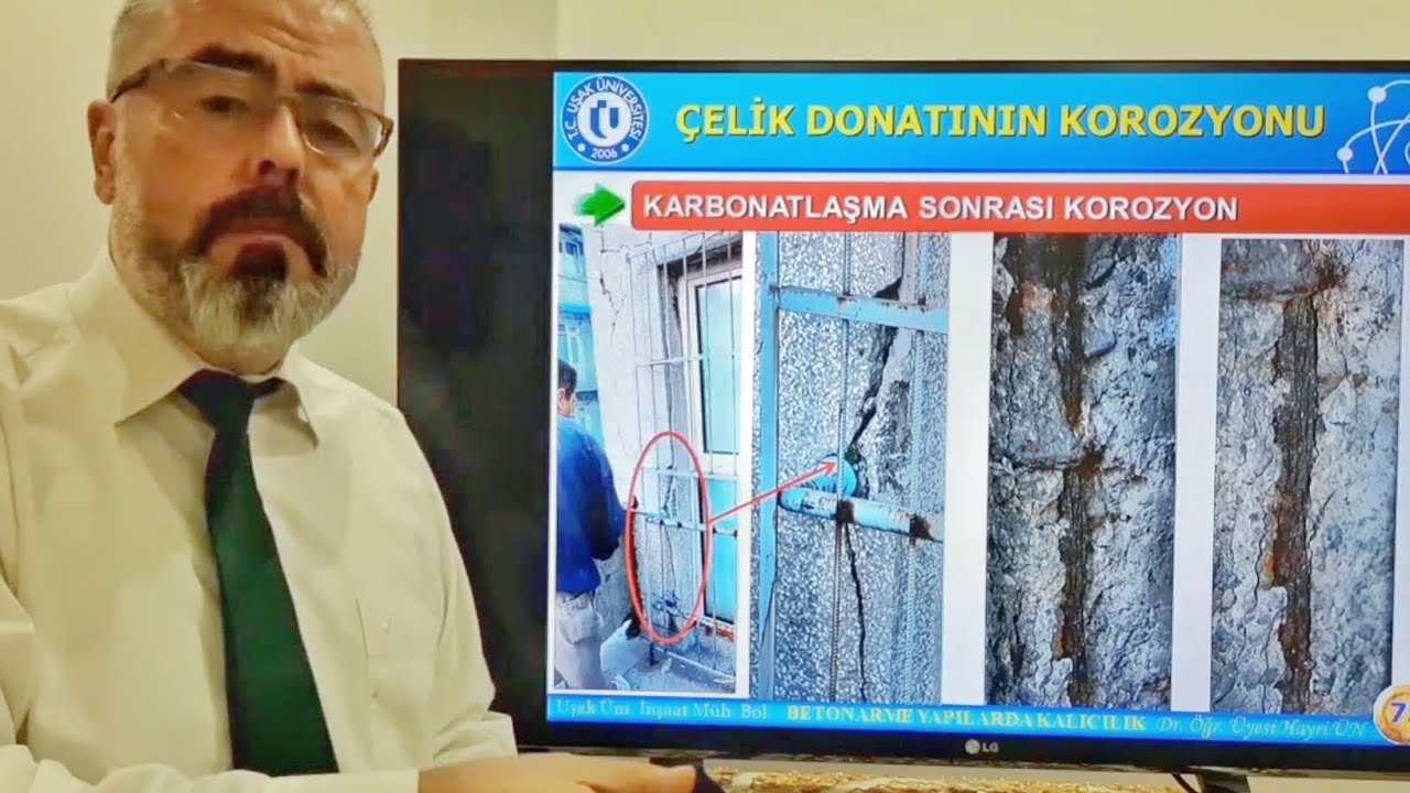 Beton içindeki çelik donatının (demir) paslanması (korozyonu)