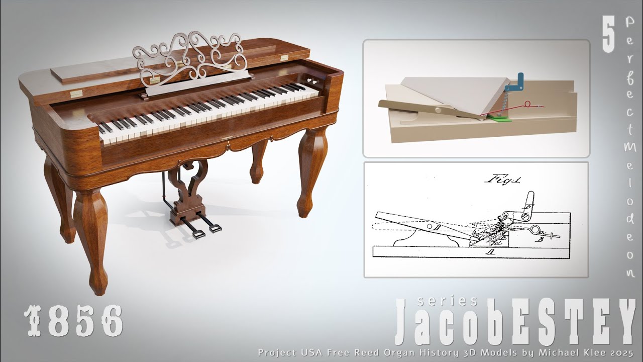 Jacob Estey Story (series) PART 5 - Estey & Green The Perfect Melodeon - Bass damper Patent