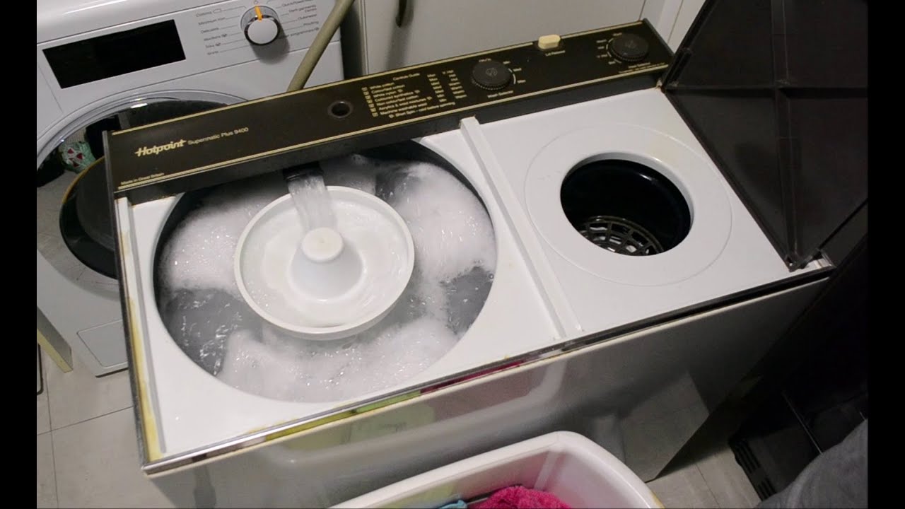 my 1986 hotpoint supermatic plus 9400 twintub. 4 loads full wash cycle with spins (3100rpm).