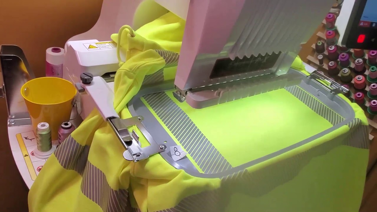 How to Embroider a Jacket using a centering sticker