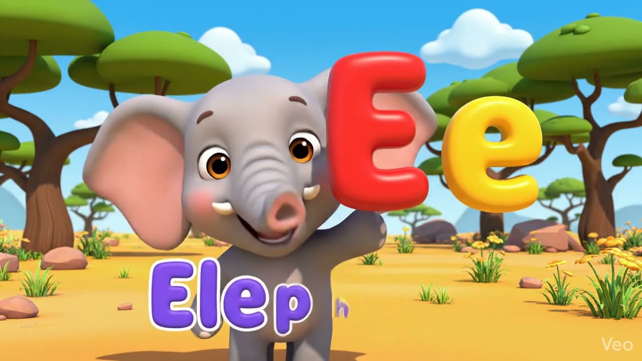 E for Elephant 🐘 | Learn Alphabet E | ABC Phonics for Kids