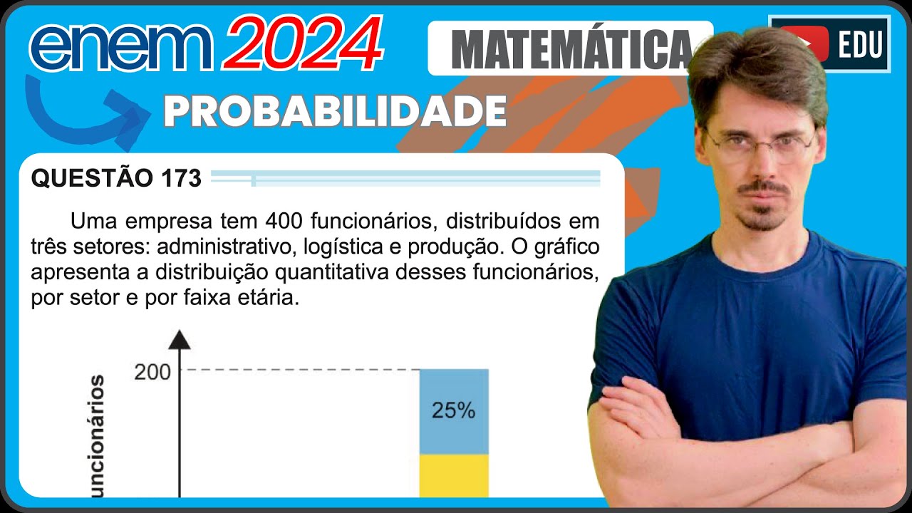 [ENEM 2024] 173 📘 PROBABILIDADE Uma empresa tem 400 funcionários, distribuídos em três setores:
