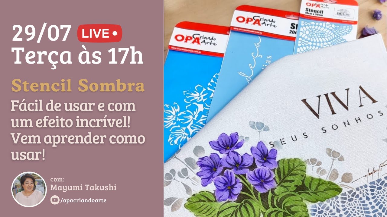 Live (29/07/2025) Pintura em Tecido com Stencil Sombra