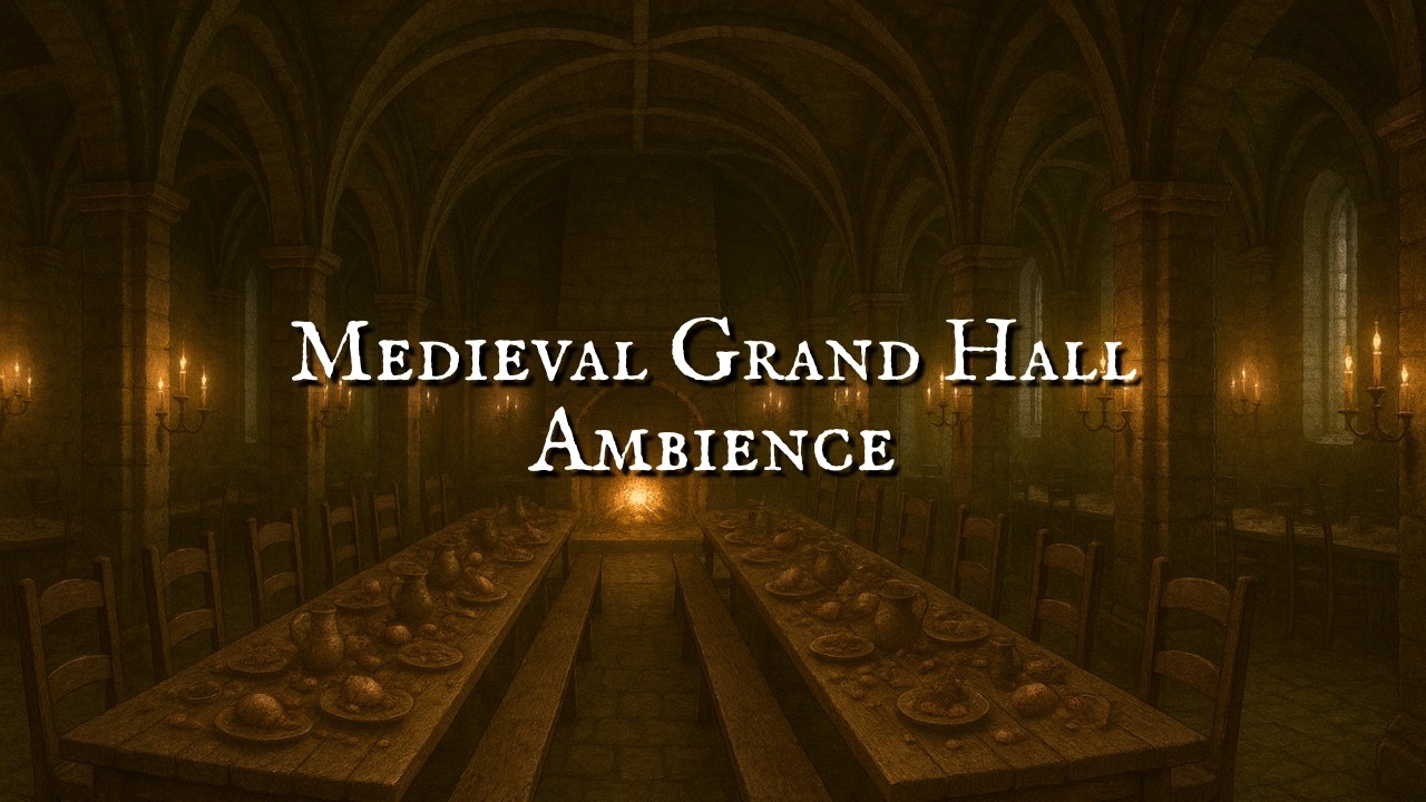 Relaxing Medieval Grand Hall Ambience | 2 Hours Medieval Ambience for Sleep or Study