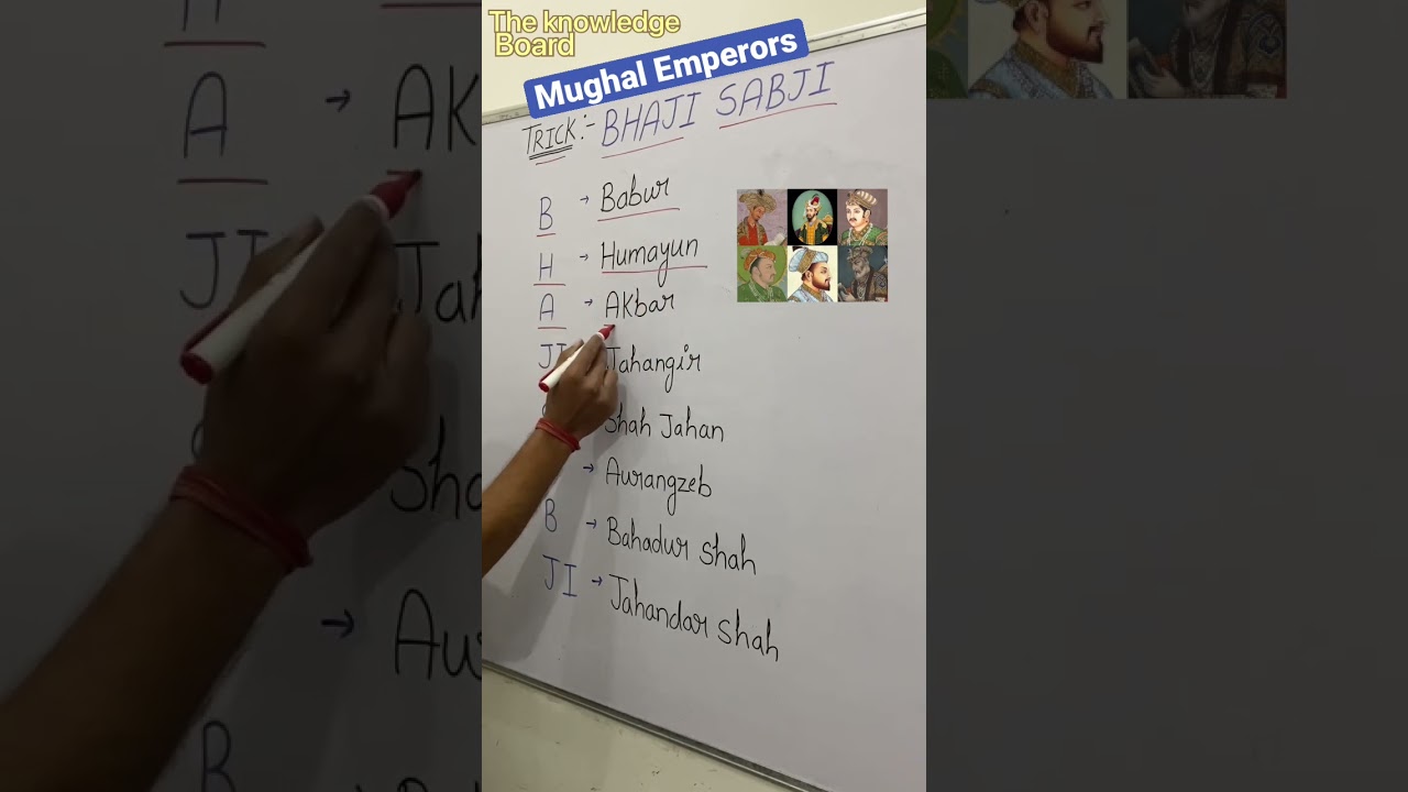 Mughal Emperors ! Mughal Emperors in India ! Mughal Emperors Trick ! #mughal #gk #shorts #ytshorts