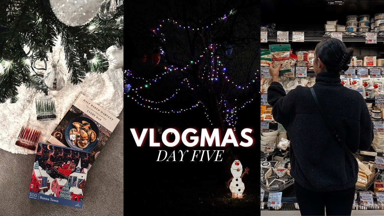 VLOGMAS DAY 5 🎄 my 5-9 after my 9-5 vlog - grocery shopping & Marshalls holiday haul! | Vlogmas 2023