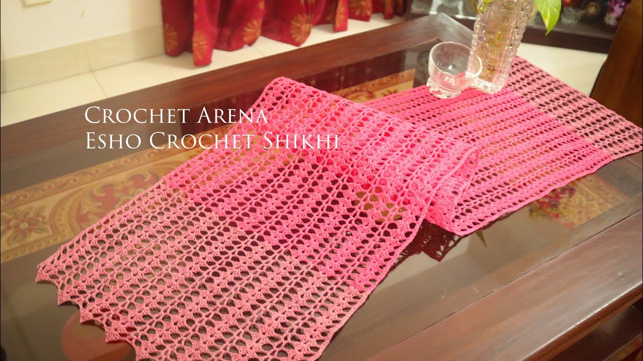 Easy Crochet Table Runner Tutorial| One Row Repeat Crochet Pattern| সবথেকে সহয কুশিকাটার টেবিল রানার