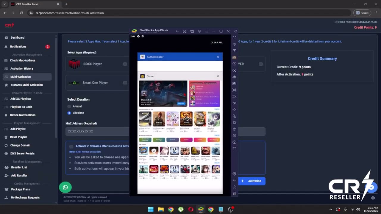 How to Activate Apps on CR7 Panel