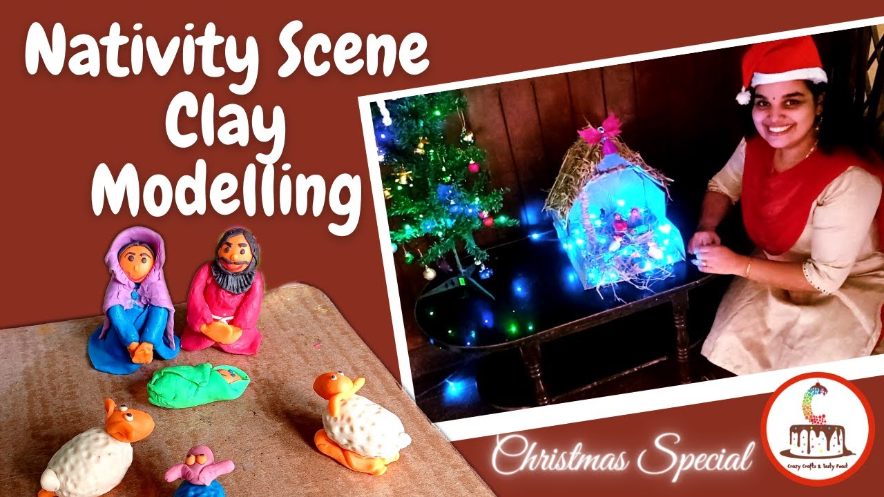 Christmas nativity scene using clay | Nativity scene clay modelling (Christmas character clay model)