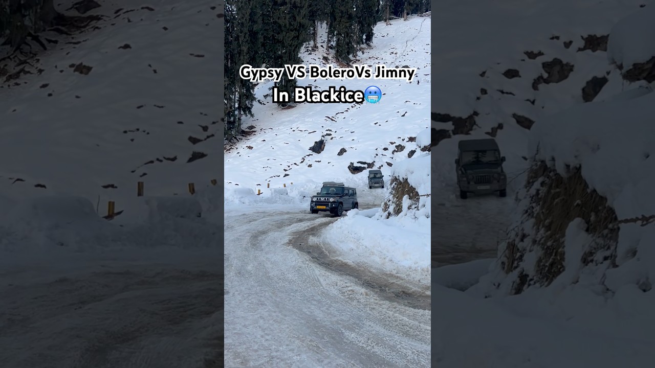 Gypsy Vs BOLERO Camper 4*4:Jimny चढ़ पायेगी क्या..?🤯#gypsy #bolero #jimny #suzukijimny #4x4 #snow