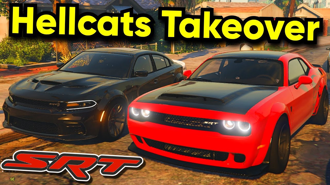 Hellcat Convoy Cutting Up Through Traffic In GTA 5 RP!