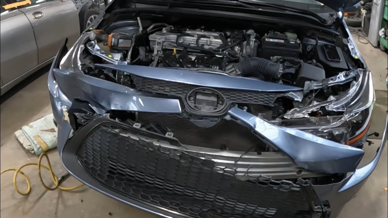 DIY Toyota Corolla badly  damaged front end repair