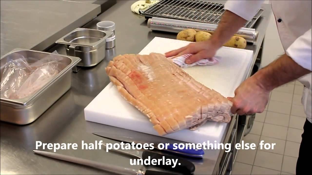 High class pork roast with crackling made with a RATIONAL Oven