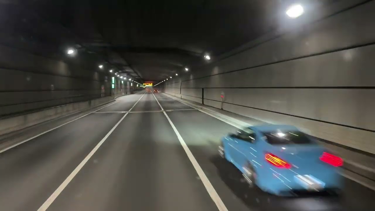 Japanese highway late at night