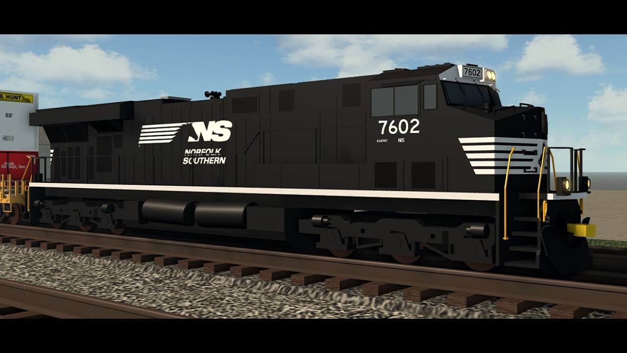 NS 7602 ES44DC leads NS 29A intermodal train in RockWood, Tennessee
