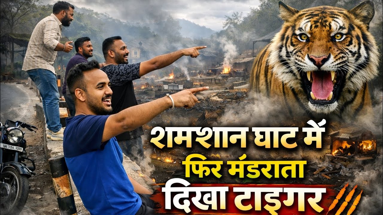 श्मशान घाट में फिर दिखा टाइगर लोगों में डर! #jimcorbett #wildlife #shahvilla #pahadilifestyle 
