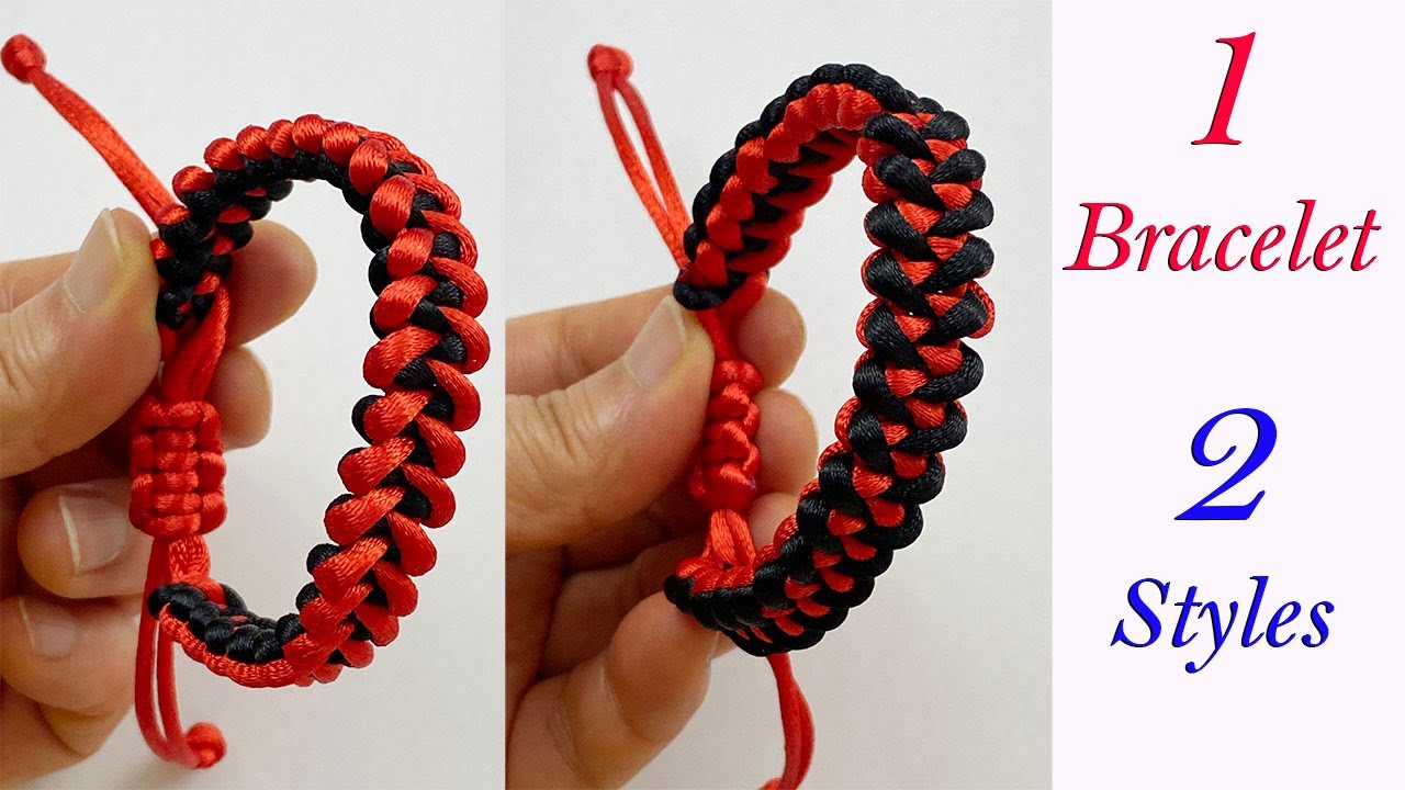 2 in 1 Diy Friendship Bracelets | How to Make a Macrame Bracelet | Cord Thread Red Lucky Bracelet